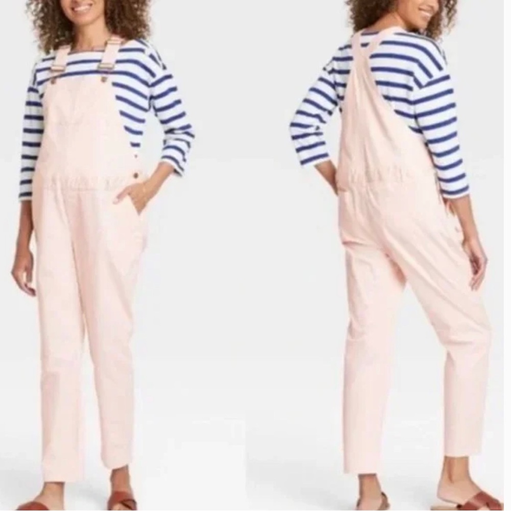 SOLD! Sz 14 The Nines by Hatch Maternity Overalls Light Pink - Picture 1 of 9